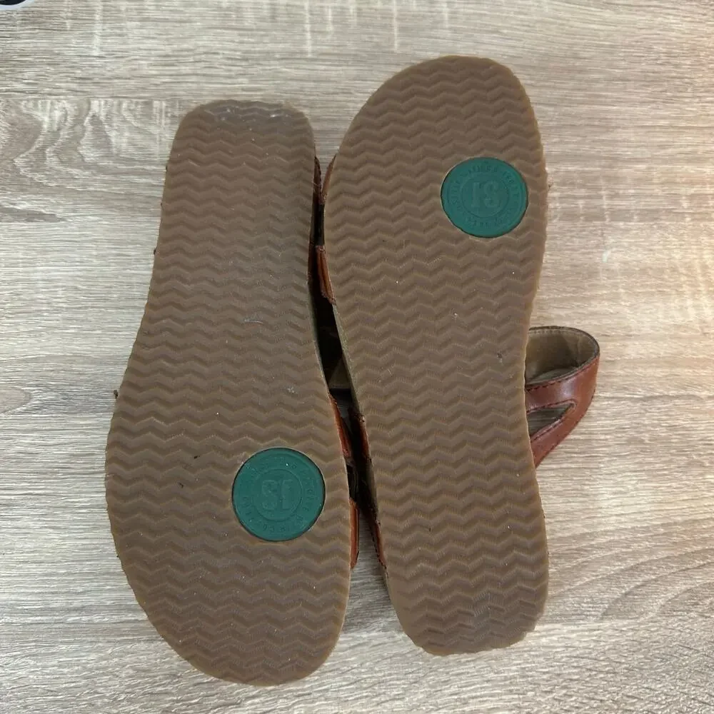 Josef‎ Seibel Tonga 82 Sandals Camel Footwear Women Leather Open Toe US 7-7.5